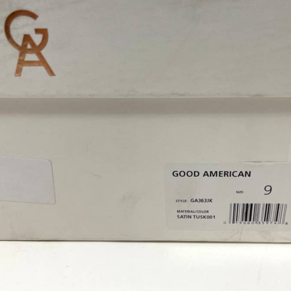 Good American Jeweled Satin Slipper Mules Heels In Black Size 9 New - Picture 15 of 15